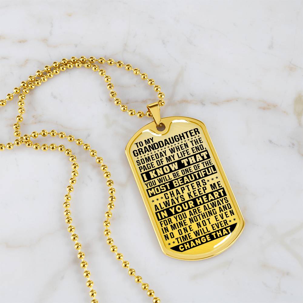 To My Granddaughter - Always Keep Me In Your Heart - Dog Tag Necklace