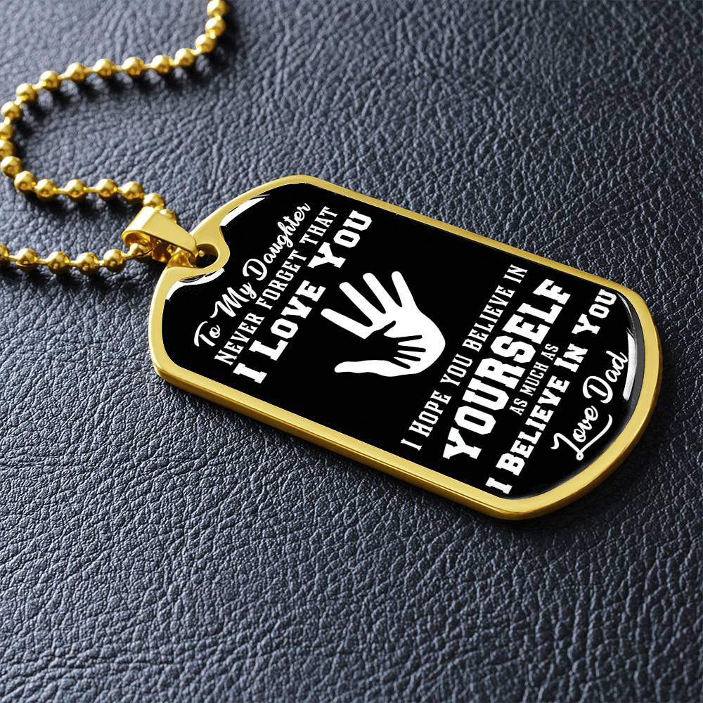 To My Son - Never Forget That I Love You - Hands - Dog Tag Necklace