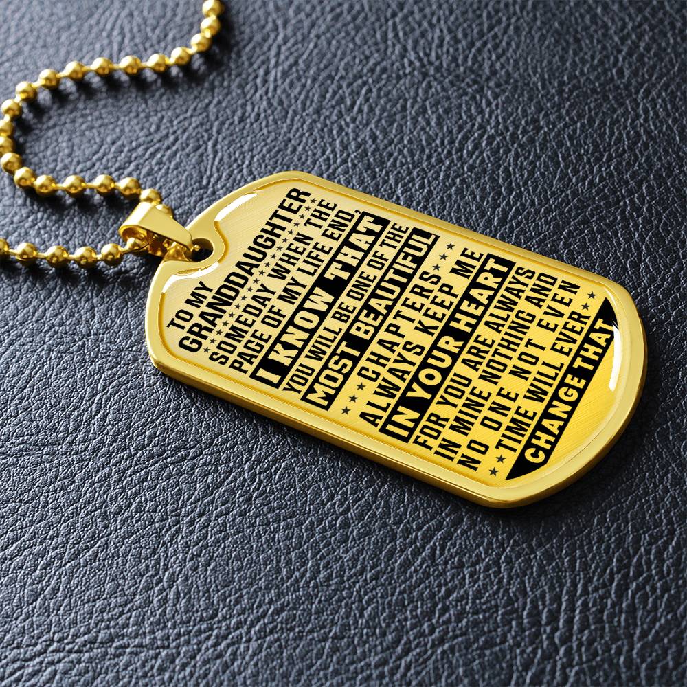 To My Granddaughter - Always Keep Me In Your Heart - Dog Tag Necklace