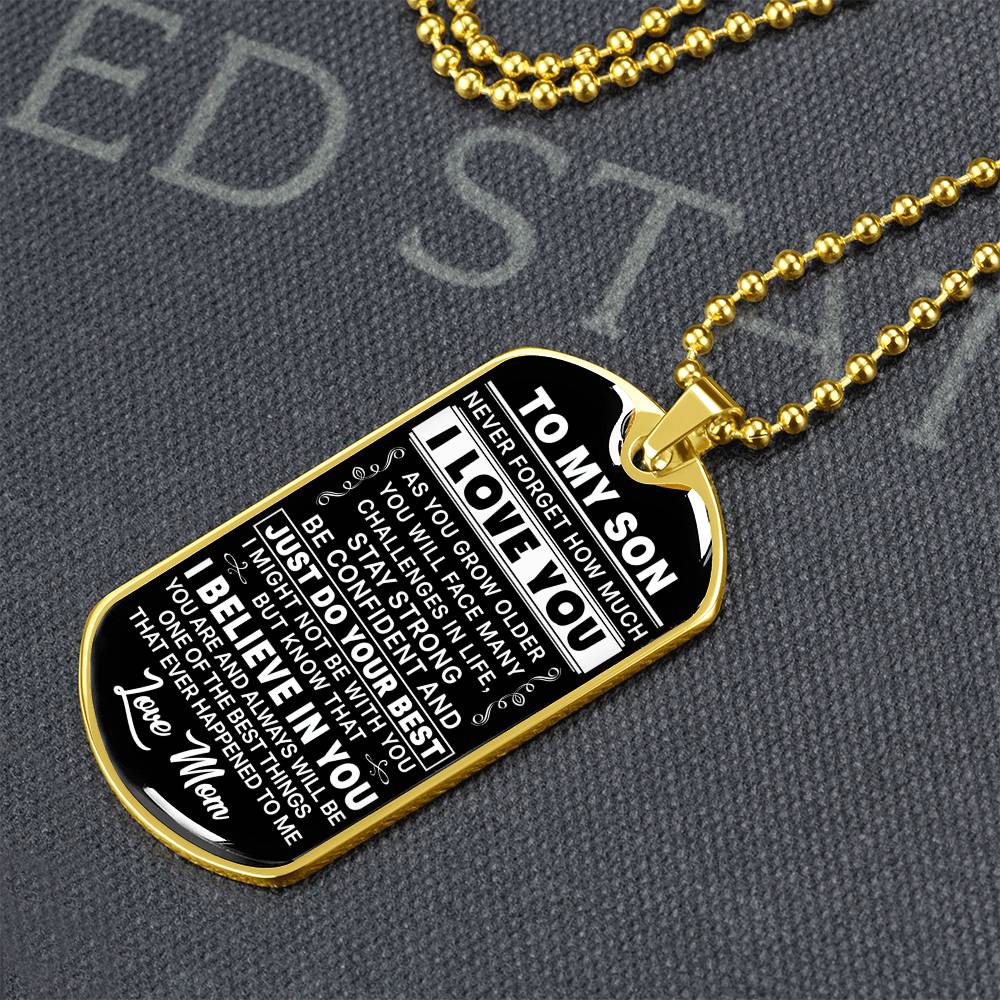 To My Son - Be Confident And Just Do Your Best - Dog Tag Necklace