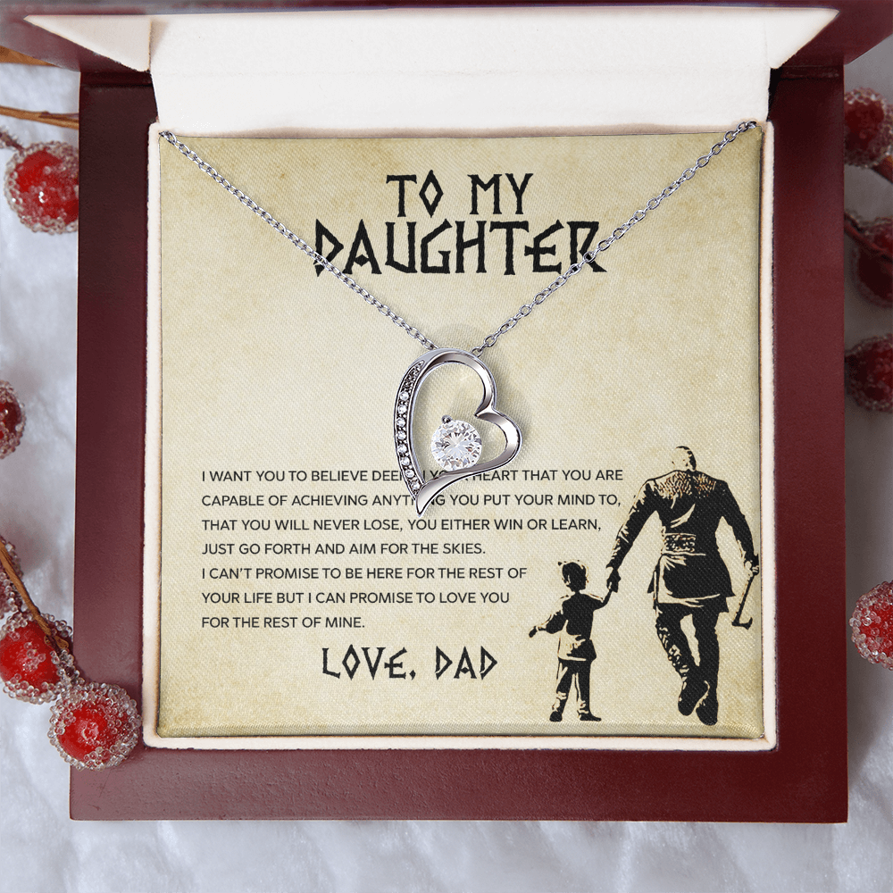 To My Daughter - You Can Achieve Anything - Forever Love Necklace - Message Box