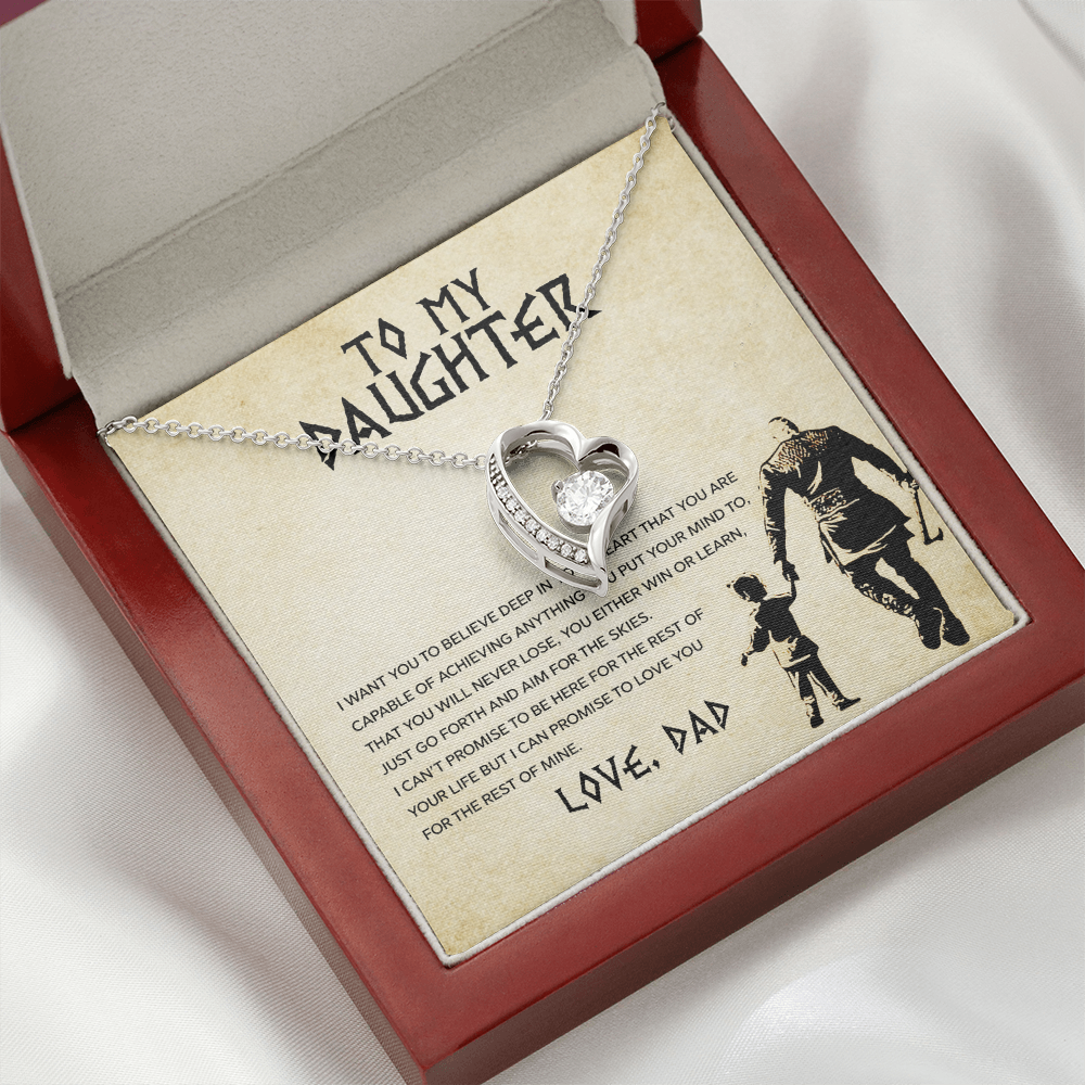 To My Daughter - You Can Achieve Anything - Forever Love Necklace - Message Box