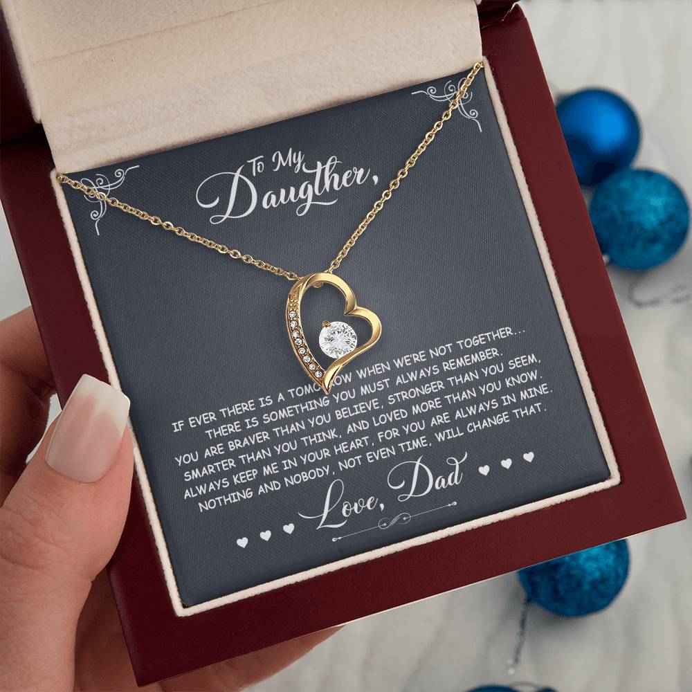 To My Daughter - You Are Braver Than You Believe - Forever Love Necklace - Message Box