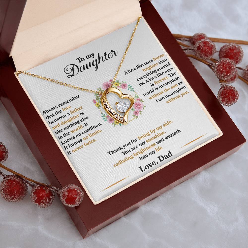 To My Daughter - I Am Incomplete Without You - Flowers - Forever Love Necklace - Message Box