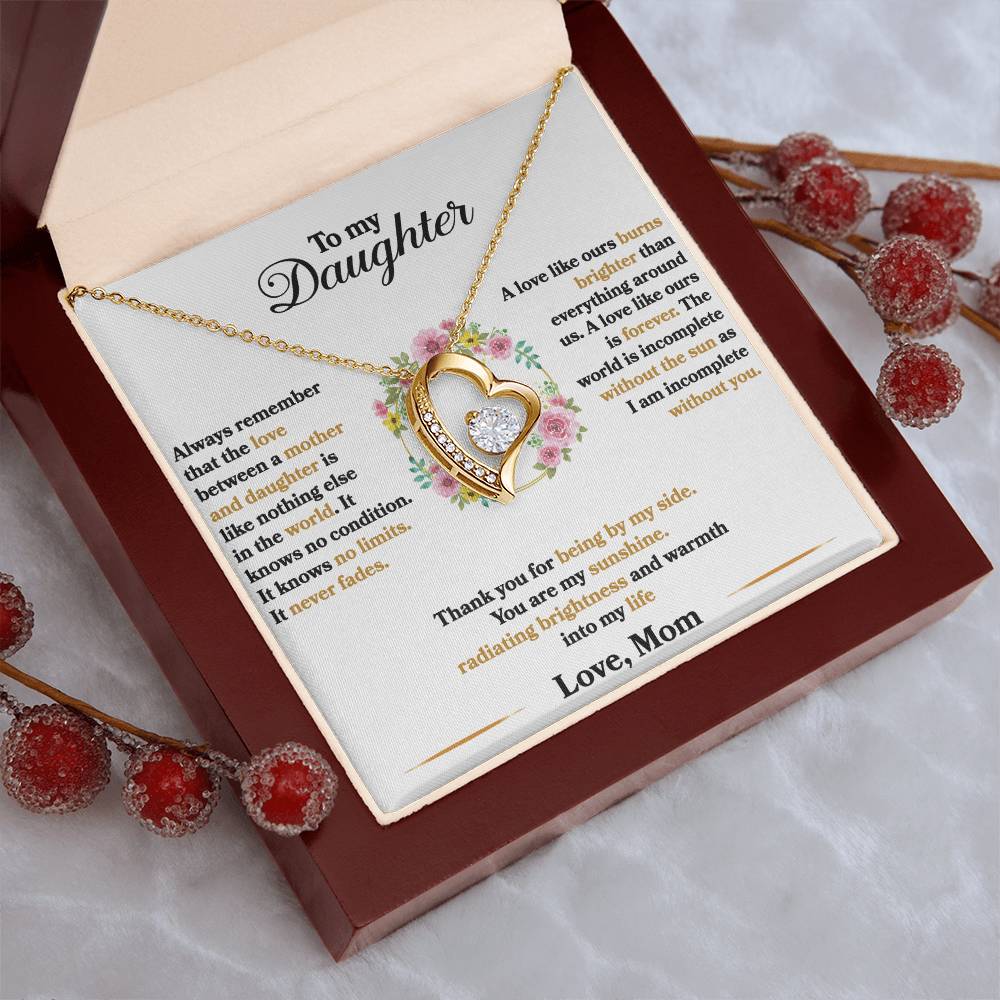 To My Daughter - I Am Incomplete Without You - Flowers - Forever Love Necklace - Message Box