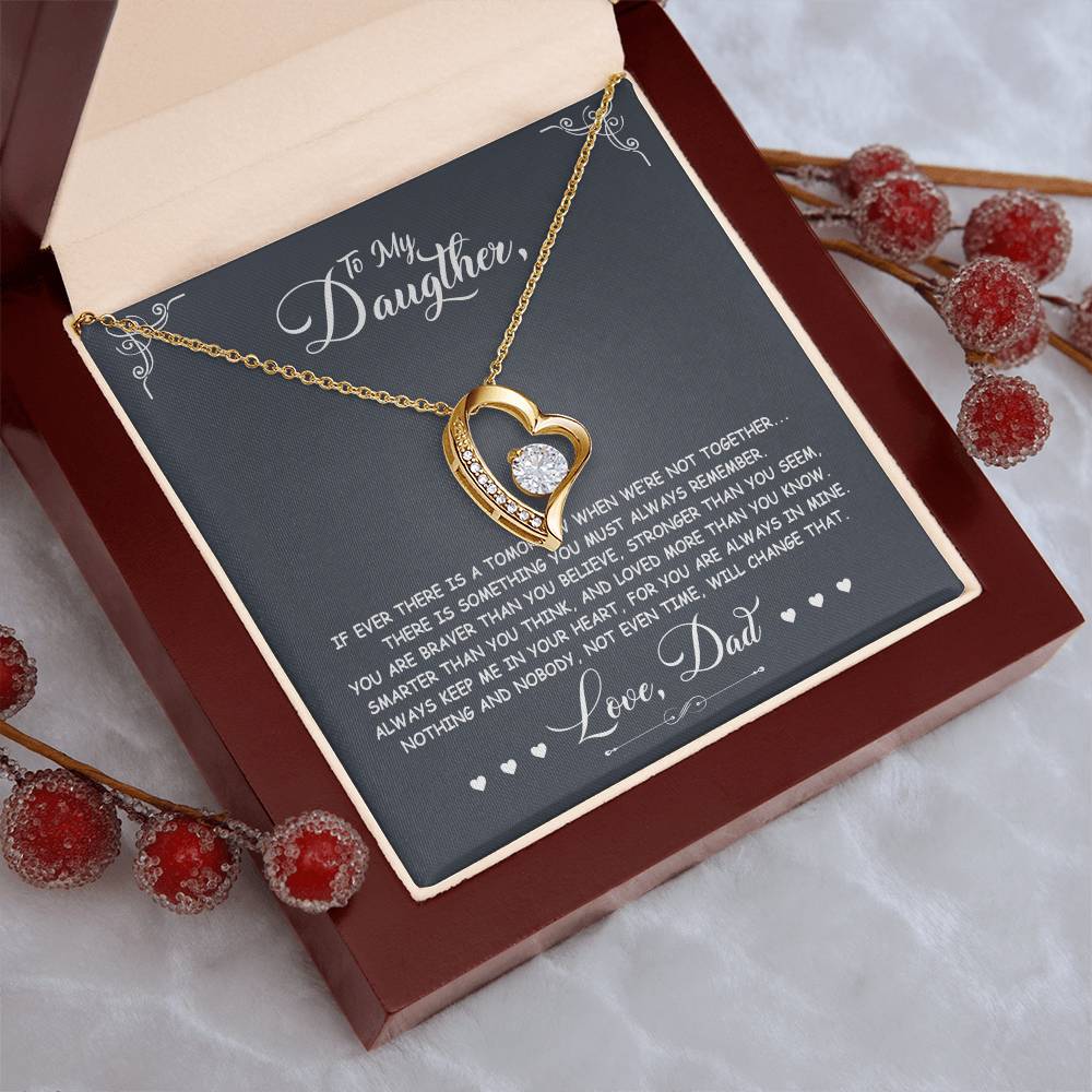 To My Daughter - You Are Braver Than You Believe - Forever Love Necklace - Message Box