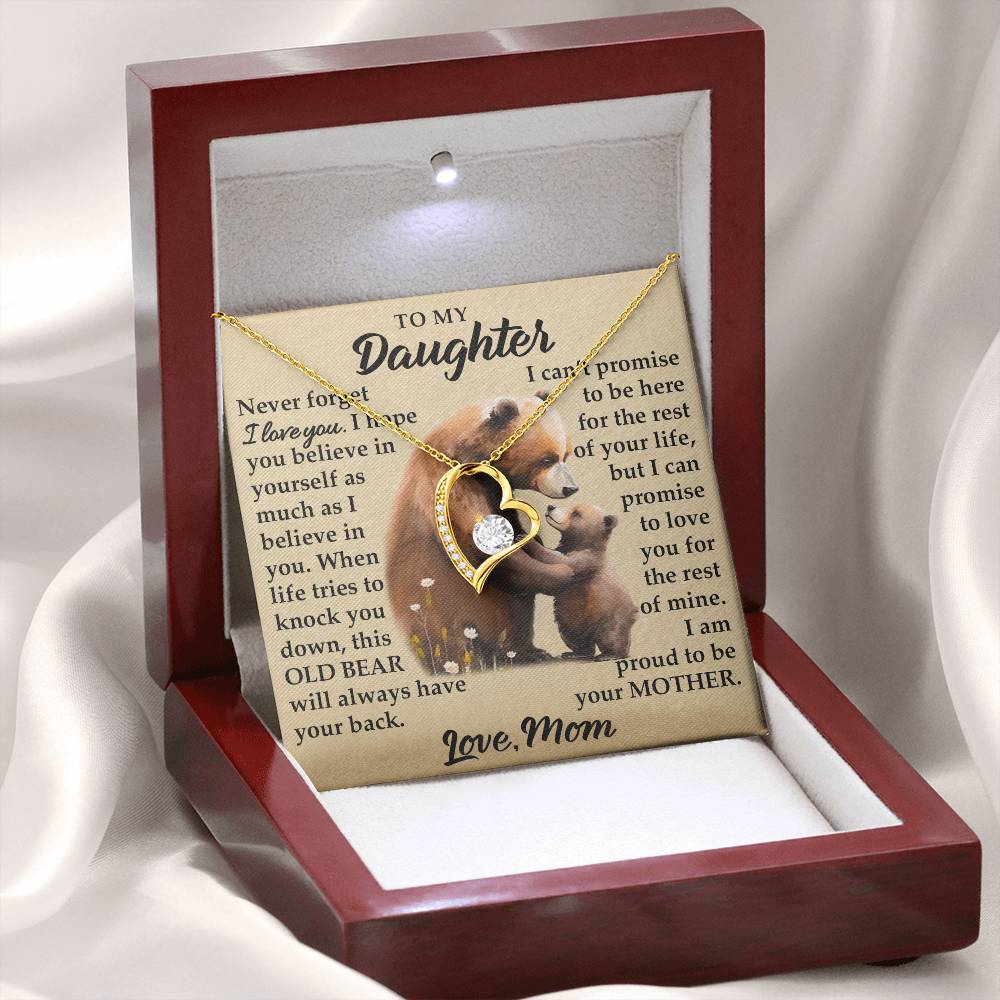 To My Daughter - I Am Proud To Be Your Father - Bears - Forever Love Necklace - Message Box