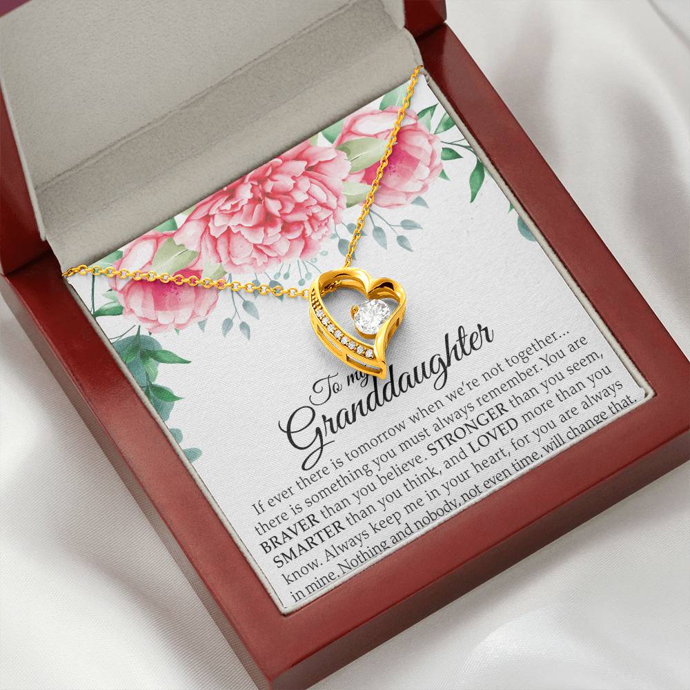 To My Granddaughter - You Are Braver Than You Believe - Forever Love Necklace - Message Box