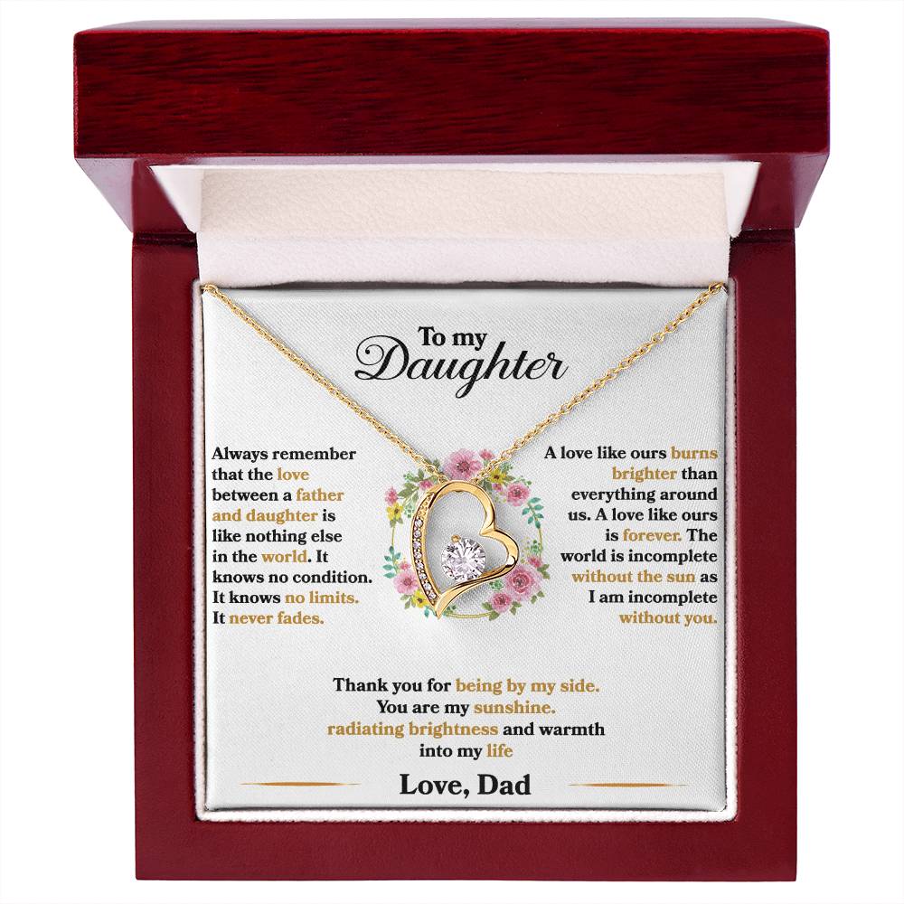 To My Daughter - I Am Incomplete Without You - Flowers - Forever Love Necklace - Message Box