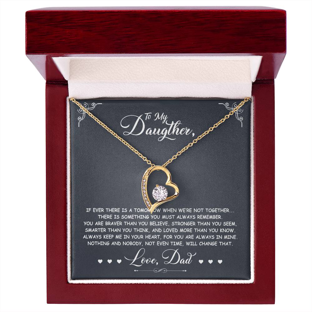To My Daughter - You Are Braver Than You Believe - Forever Love Necklace - Message Box
