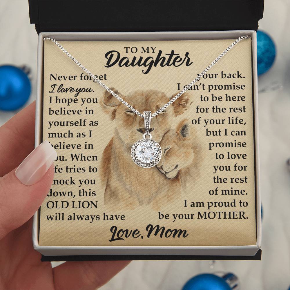 To My Daughter - I Am Proud To Be Your Mother - Lions - Eternal Hope Necklace - Message Box