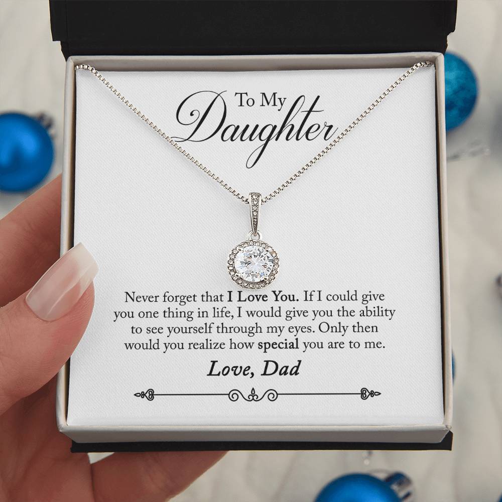 To My Daughter - Never Forget That I Love You - Eternal Hope Necklace - Message Box