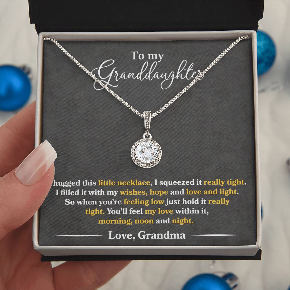 To My Granddaughter - You'll Feel My Love Within It - Grey - Eternal Hope Necklace - Message Box