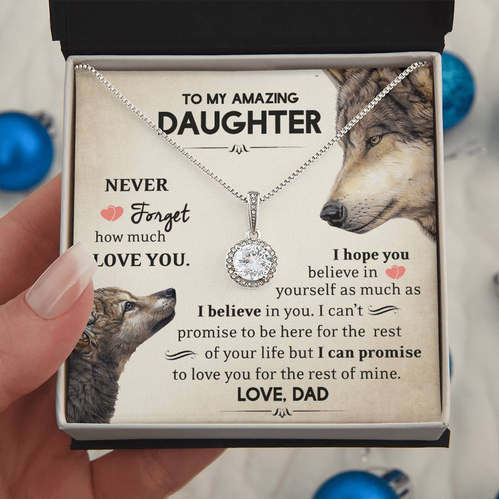 To My Daughter - I Believe In You - Wolves - Eternal Hope Necklace - Message Box