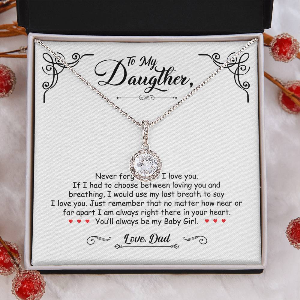 To My Daughter - You'll Always Be My Baby Girl - Eternal Hope Necklace - Message Box
