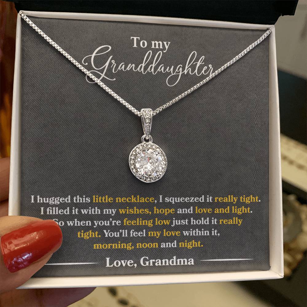 To My Granddaughter - You'll Feel My Love Within It - Grey - Eternal Hope Necklace - Message Box