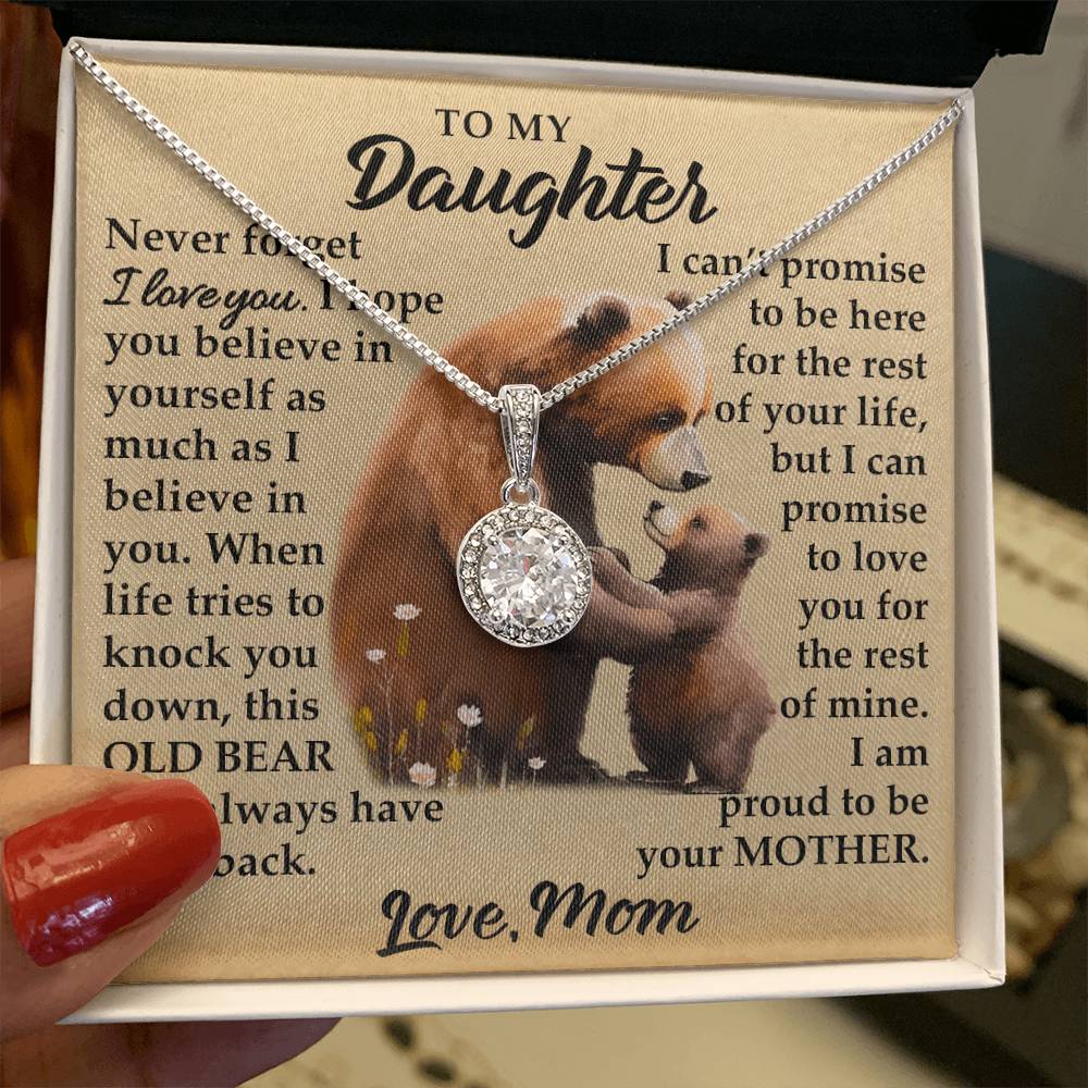 To My Daughter - I Am Proud To Be Your Mother - Bears - Eternal Hope Necklace - Message Box