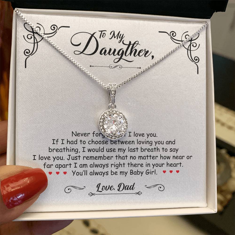 To My Daughter - You'll Always Be My Baby Girl - Eternal Hope Necklace - Message Box
