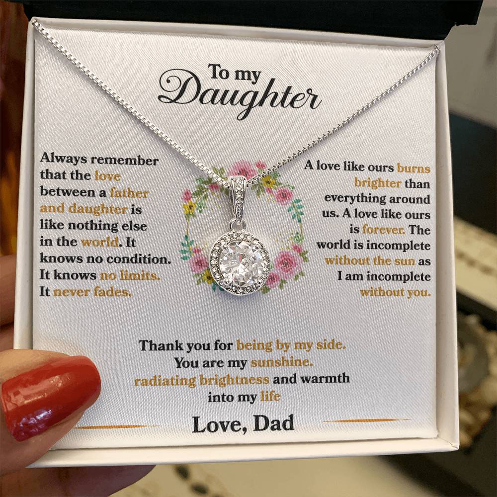 To My Daughter - I Am Incomplete Without You - Eternal Hope Necklace - Message Box