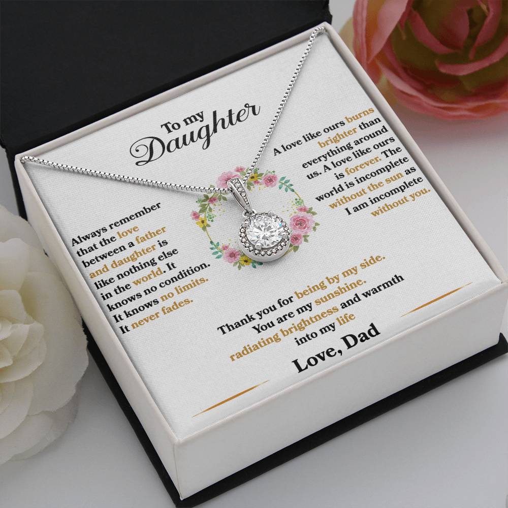 To My Daughter - I Am Incomplete Without You - Eternal Hope Necklace - Message Box