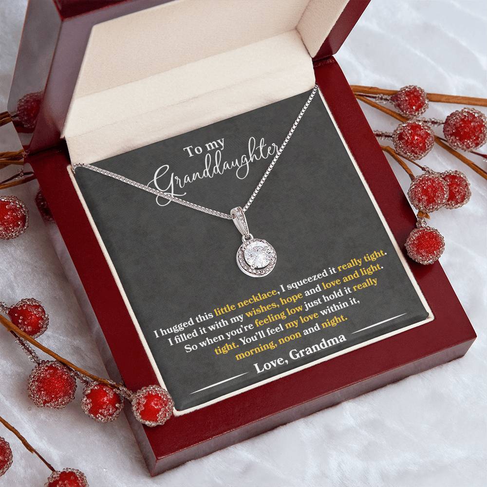 To My Granddaughter - You'll Feel My Love Within It - Grey - Eternal Hope Necklace - Message Box