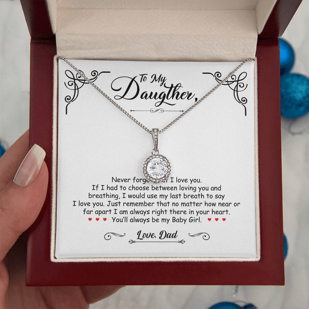 To My Daughter - You'll Always Be My Baby Girl - Eternal Hope Necklace - Message Box