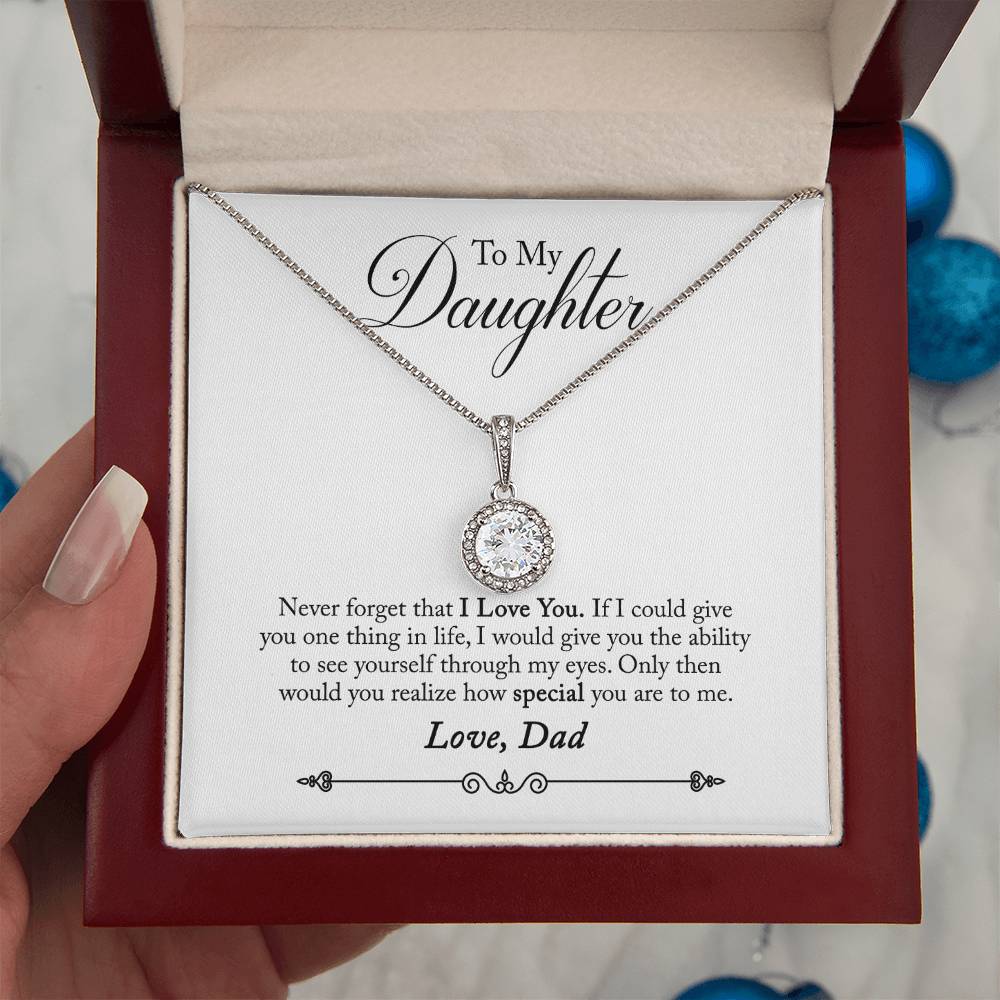 To My Daughter - Never Forget That I Love You - Eternal Hope Necklace - Message Box