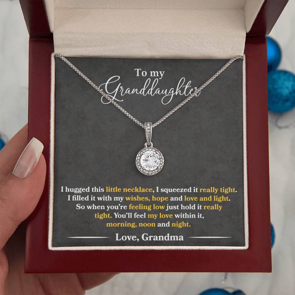 To My Granddaughter - You'll Feel My Love Within It - Grey - Eternal Hope Necklace - Message Box