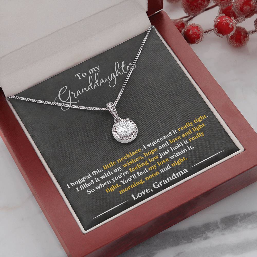 To My Granddaughter - You'll Feel My Love Within It - Grey - Eternal Hope Necklace - Message Box