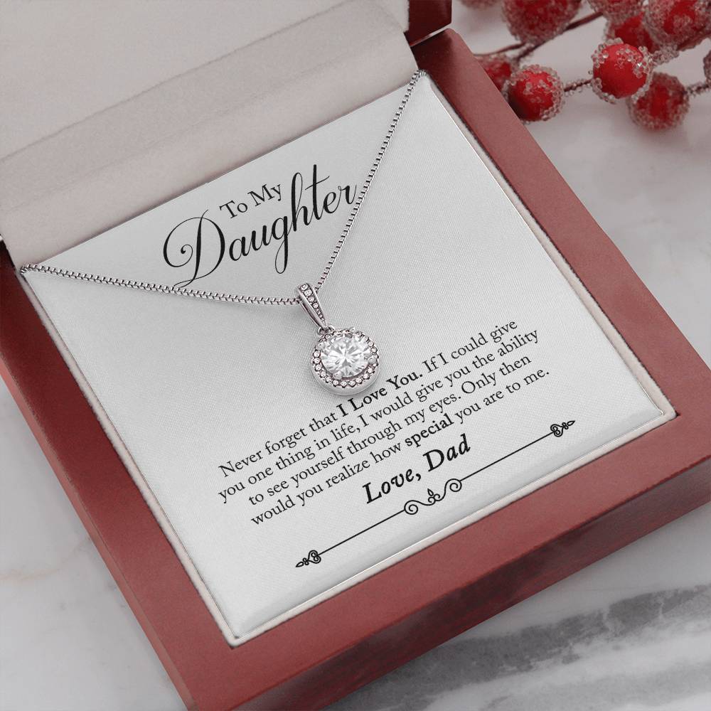 To My Daughter - Never Forget That I Love You - Eternal Hope Necklace - Message Box