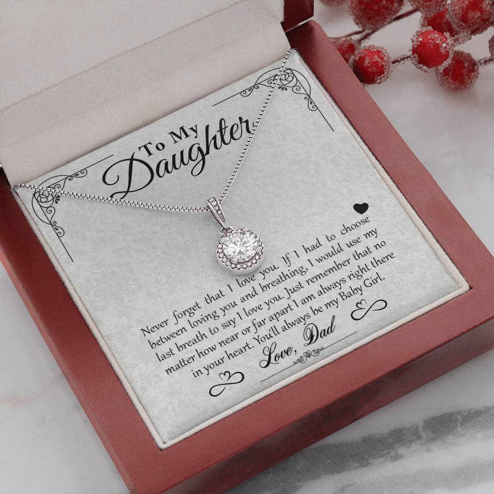 To My Daughter - You'll Always Be My Baby Girl - Eternal Hope Necklace - Message Box