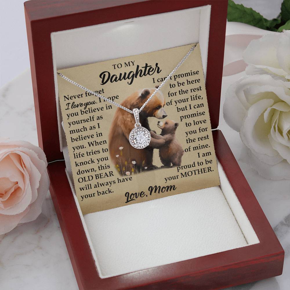 To My Daughter - I Am Proud To Be Your Mother - Bears - Eternal Hope Necklace - Message Box
