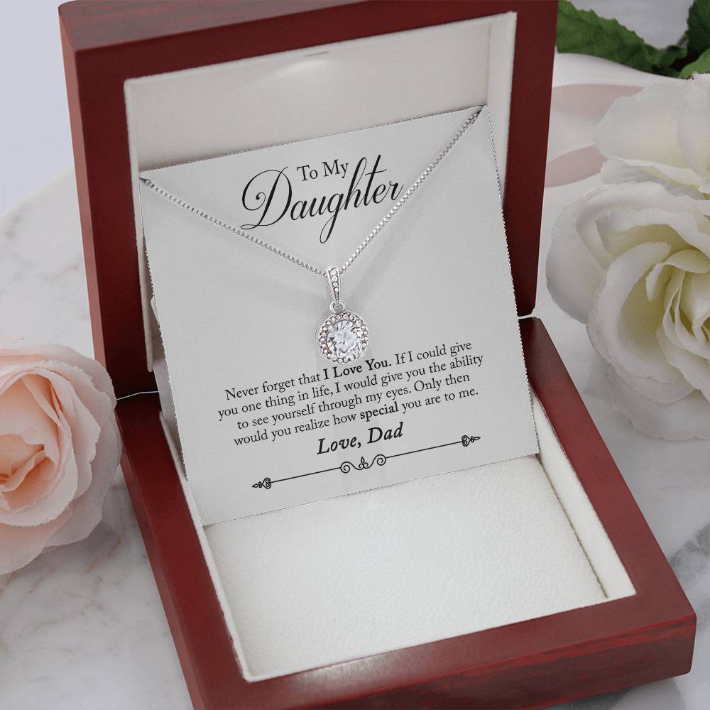 To My Daughter - Never Forget That I Love You - Eternal Hope Necklace - Message Box