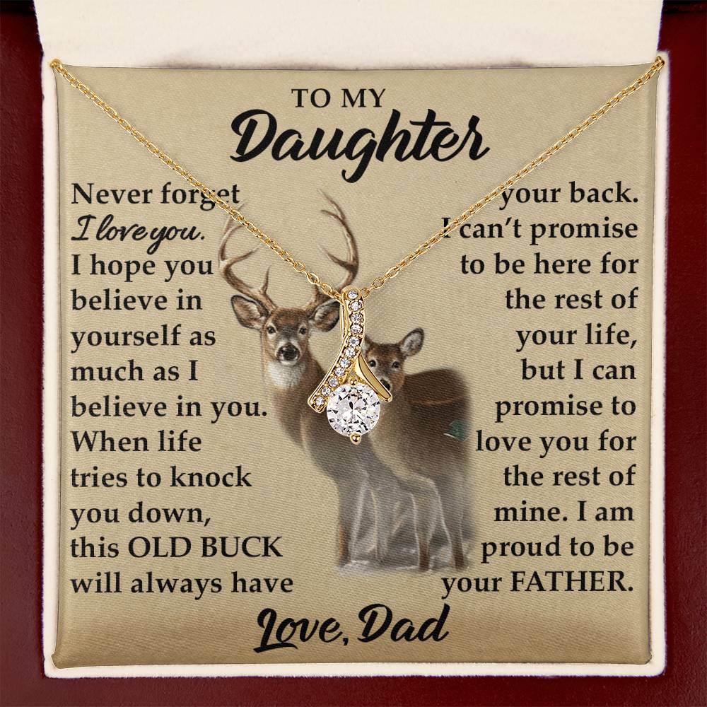 To My Daughter - Never Forget I Love You - Deer - Alluring Beauty Necklace