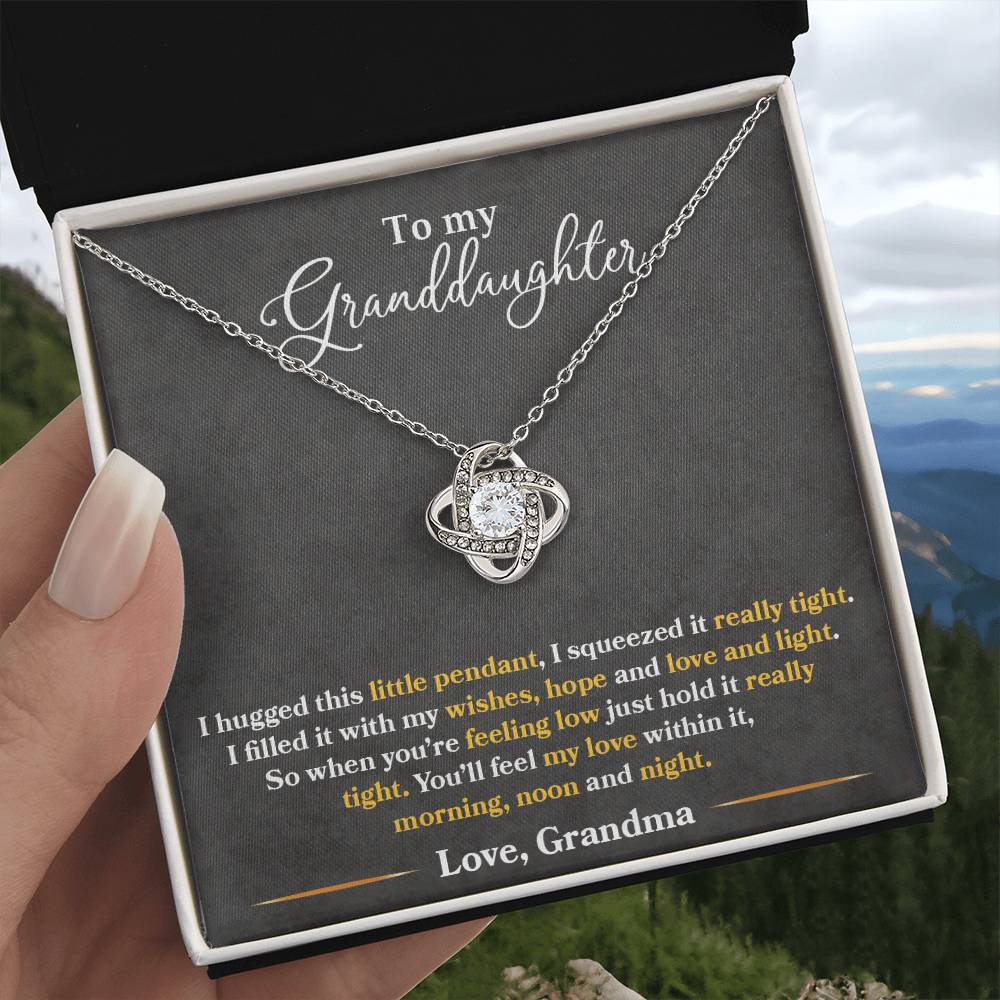 To My Granddaughter - I Hugged This Little Pendant - Love Grandma - PRICE INCLUDES FREE SHIPPING