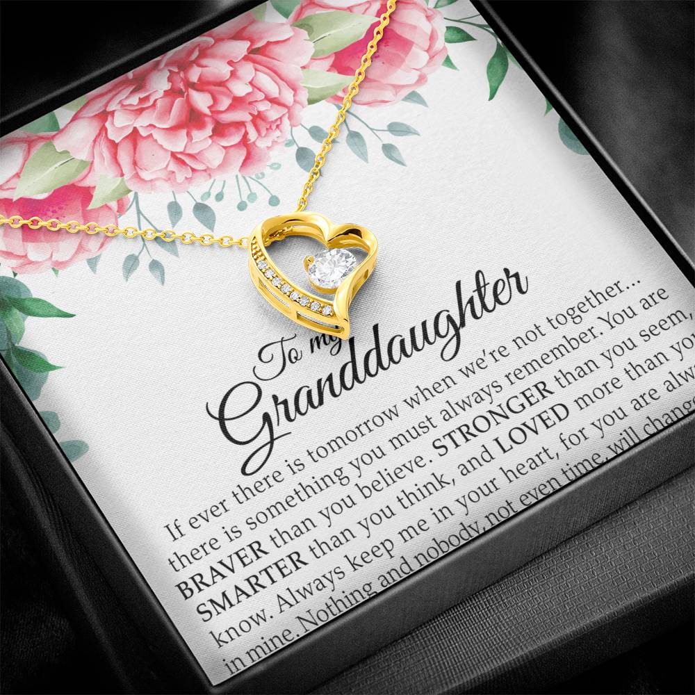 To My Granddaughter - You Are Braver Than You Believe - Forever Love Necklace - Message Box
