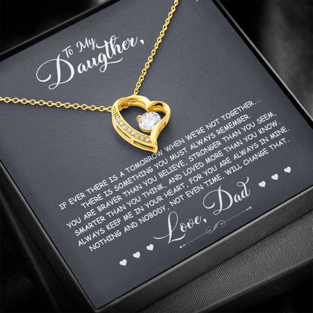 To My Daughter - You Are Braver Than You Believe - Forever Love Necklace - Message Box
