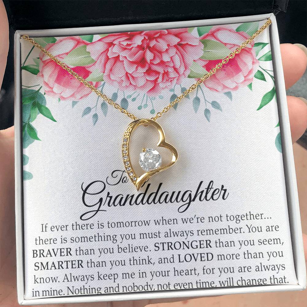 To My Granddaughter - You Are Braver Than You Believe - Forever Love Necklace - Message Box