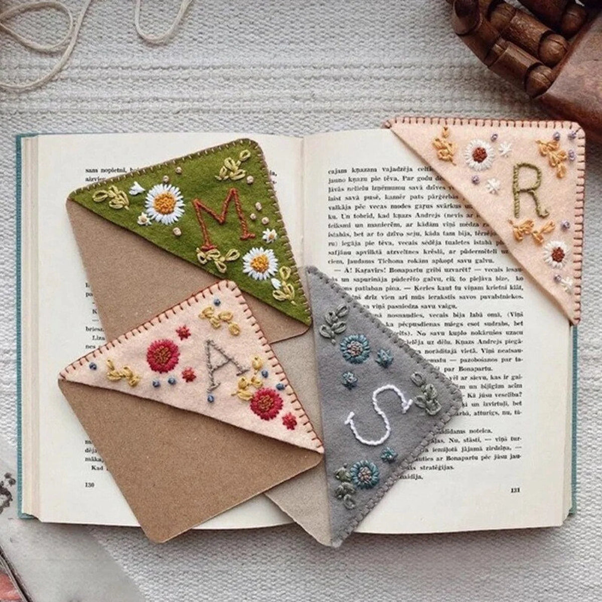 Personalized Embroidery Felt Bookmarks Urban Forest Woodworking & Design