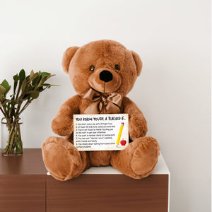 You Know You're a Teacher When Teddy Bear with Message Card - PRICE INCLUDES FREE SHIPPING