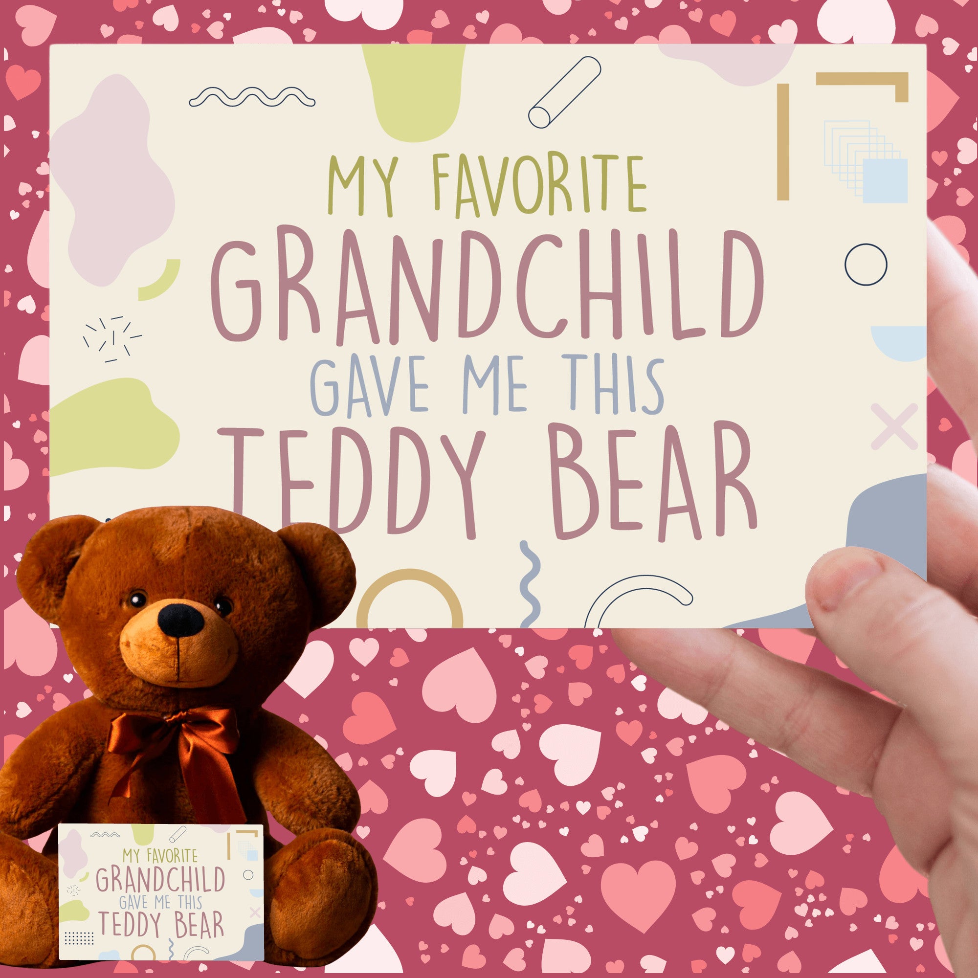 My Favorite Grandchild Teddy Bear with Message Card, PRICE INCLUDES FREE SHIPPING