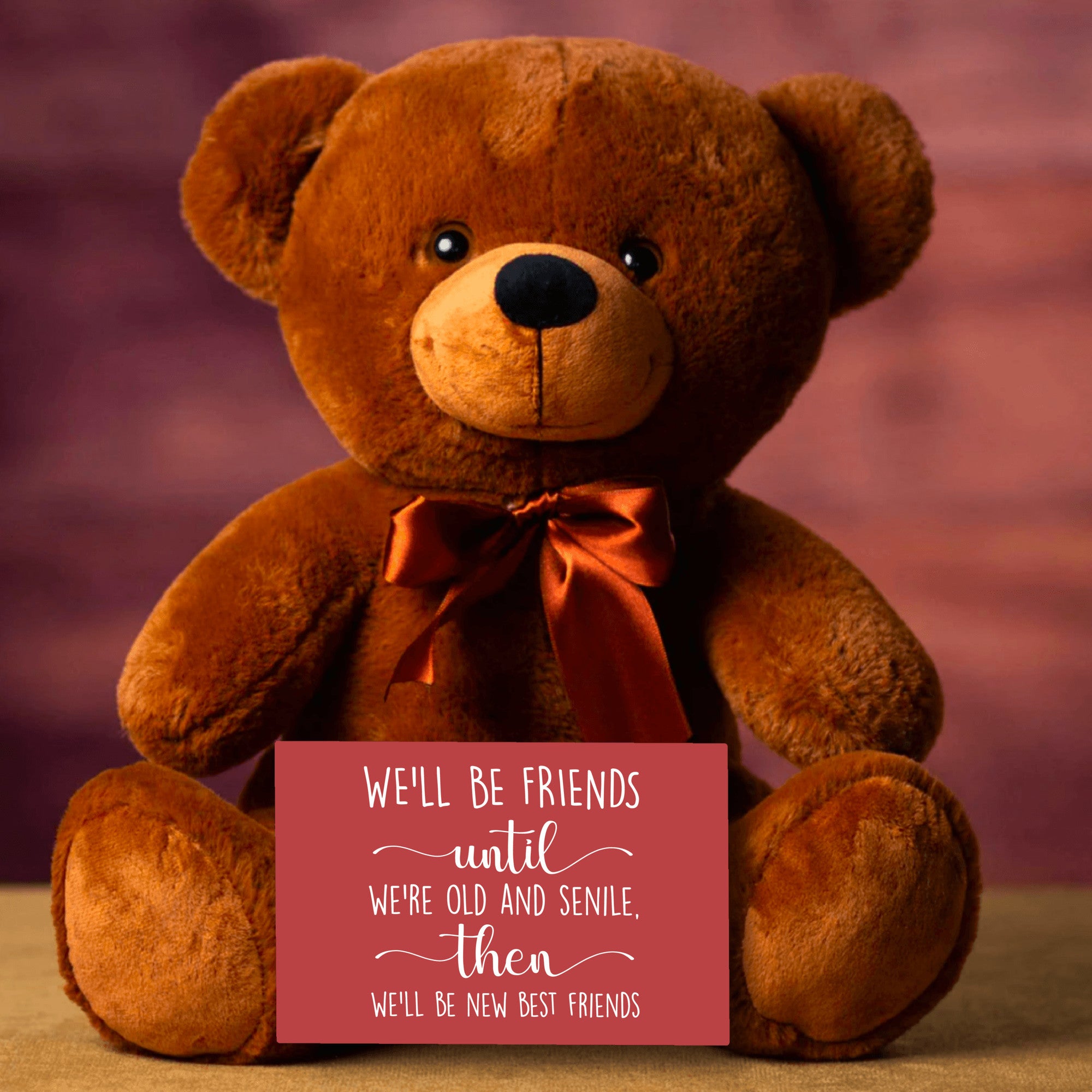 We'll Be Old Friends Teddy Bear with Message Card, PRICE INCLUDES FREE SHIPPING