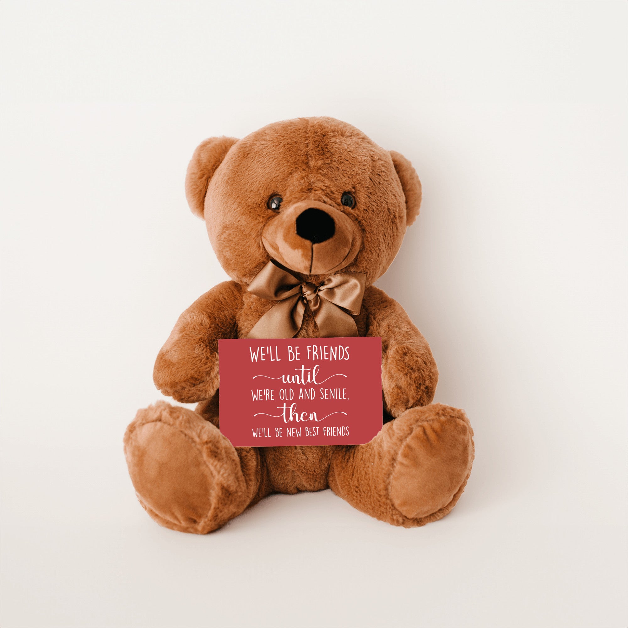 We'll Be Old Friends Teddy Bear with Message Card, PRICE INCLUDES FREE SHIPPING