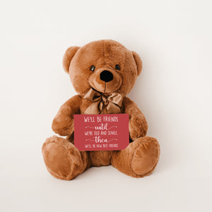 We'll Be Old Friends Teddy Bear with Message Card, PRICE INCLUDES FREE SHIPPING