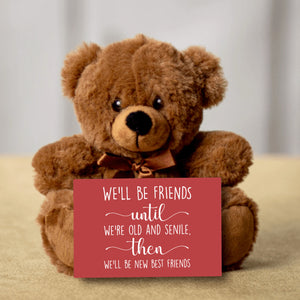 We'll Be Old Friends Teddy Bear with Message Card, PRICE INCLUDES FREE SHIPPING