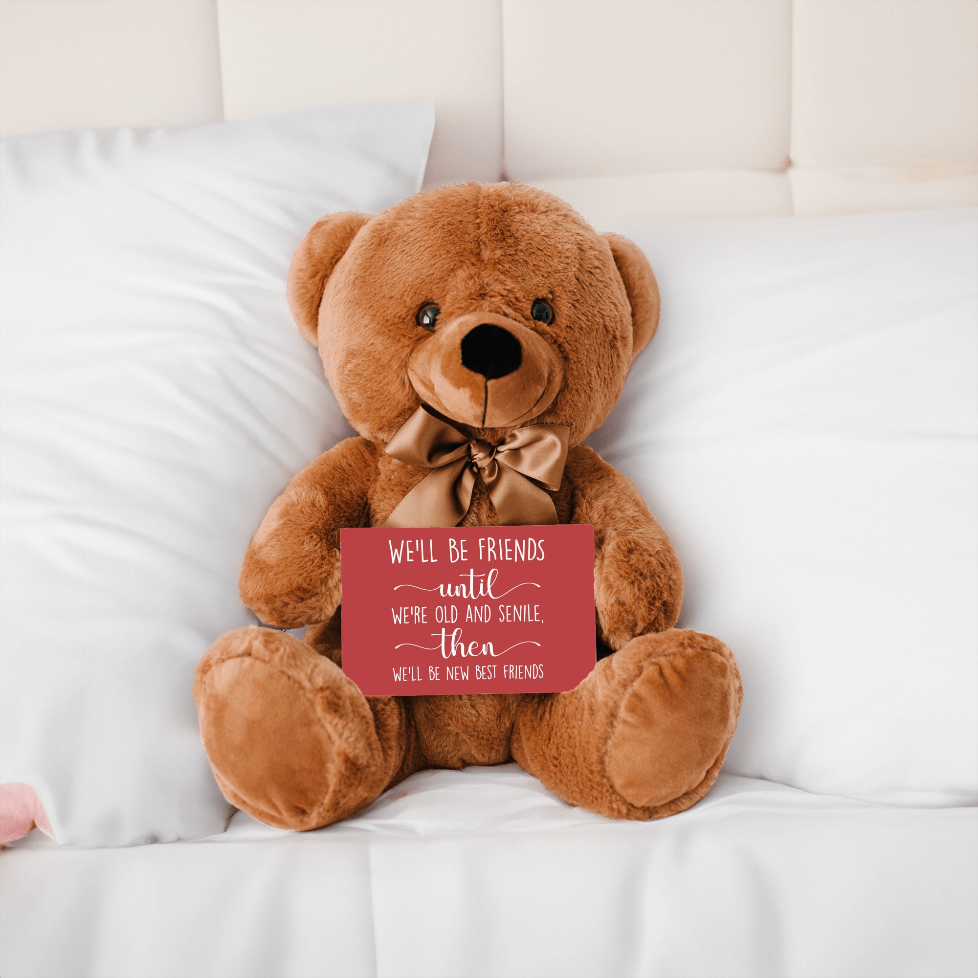 We'll Be Old Friends Teddy Bear with Message Card, PRICE INCLUDES FREE SHIPPING