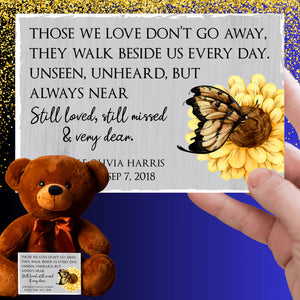 They Walk Beside Us Teddy Bear with PERSONALIZED message card, PRICE INCLUDES FREE SHIPPING