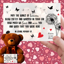 Load image into Gallery viewer, May The Wings of Heaven Teddy Bear with Message Card, PRICE INCLUDES FREE SHIPPING