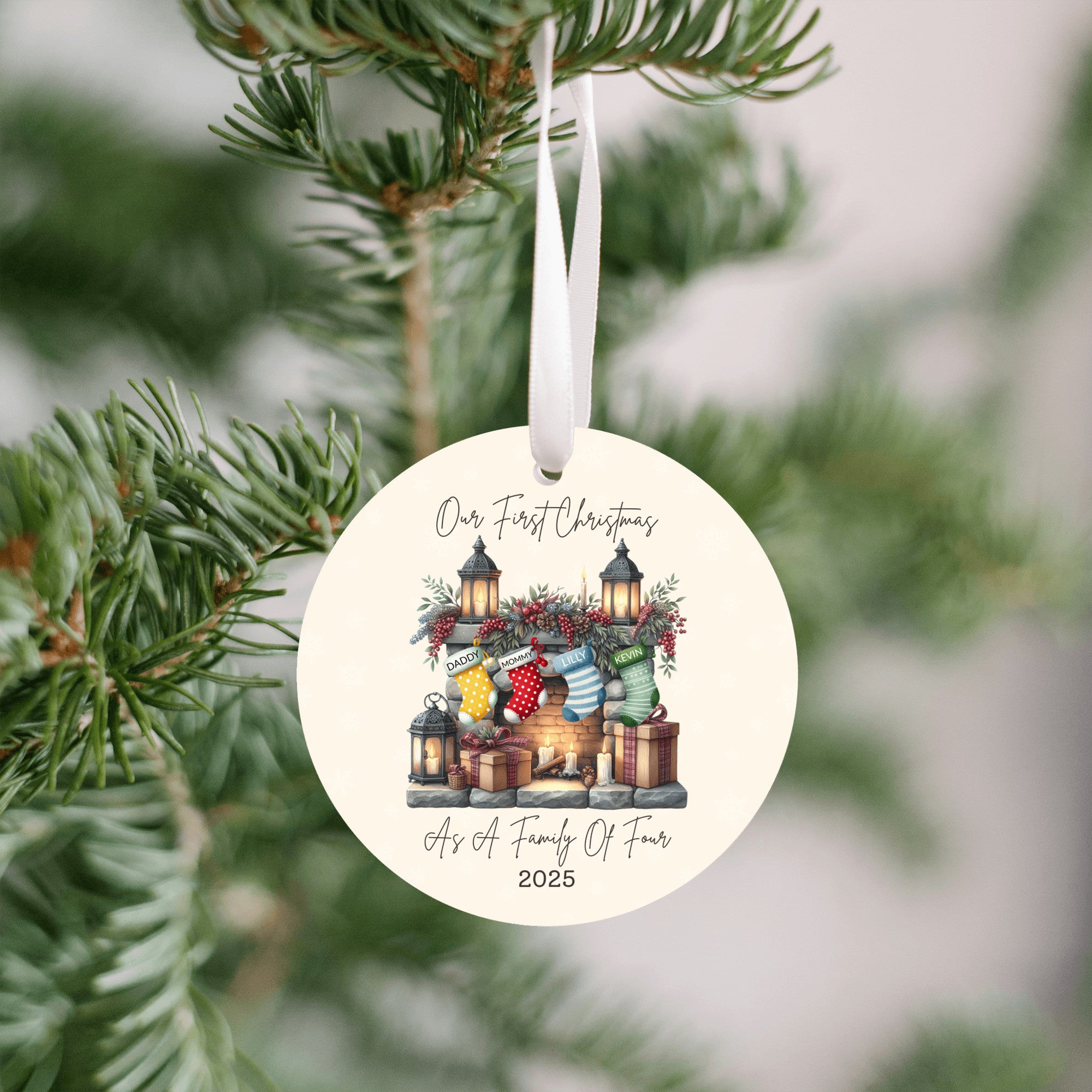 Personalized First Christmas as a Family of Christmas Ornament