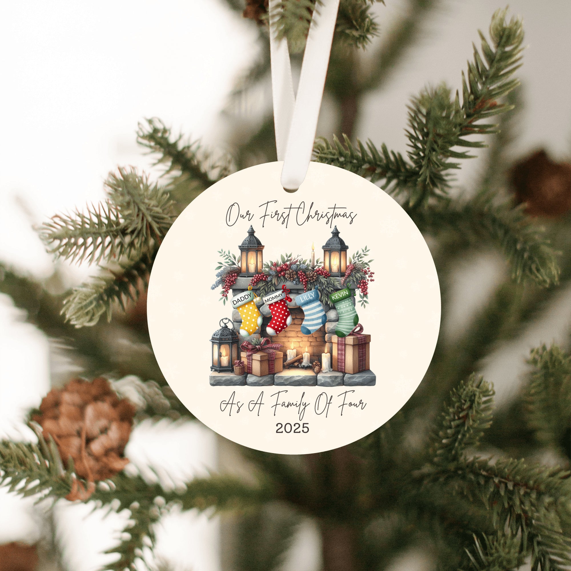 Personalized First Christmas as a Family of Christmas Ornament